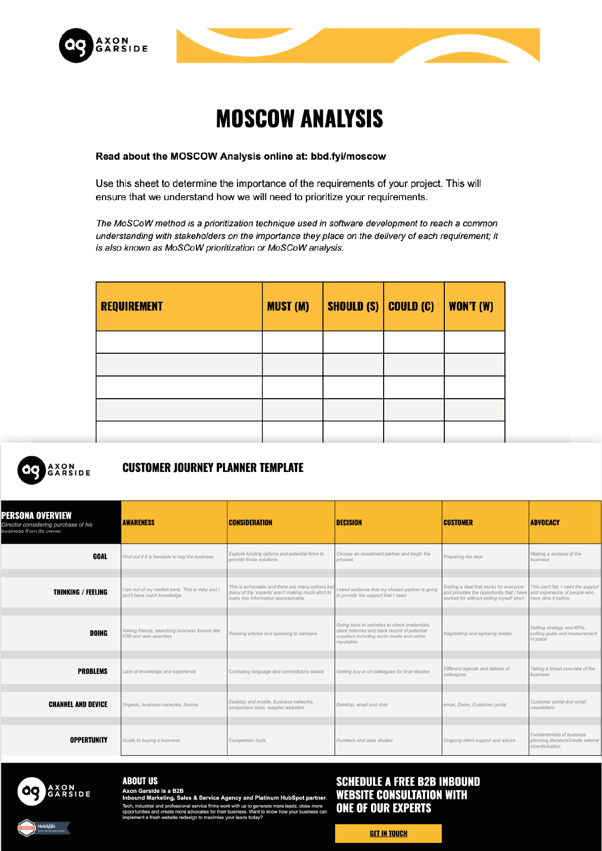 MOSCOW and User Journey planner 