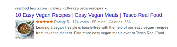 Recipe SERP