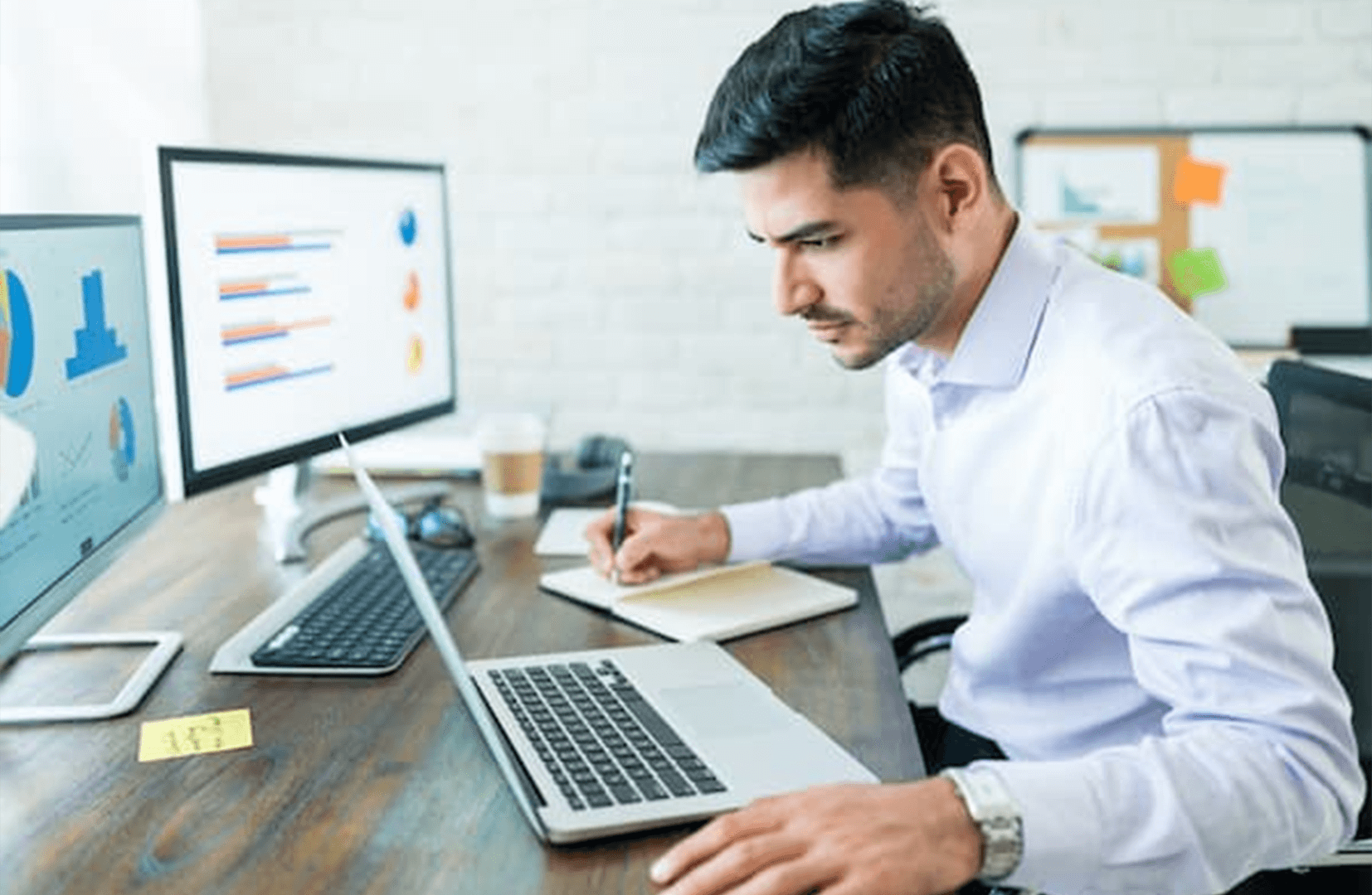 Man working on laptop